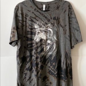 Ladies tie dyed tee shirt graphic